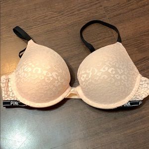 NWOT Pink lace cheetah bra